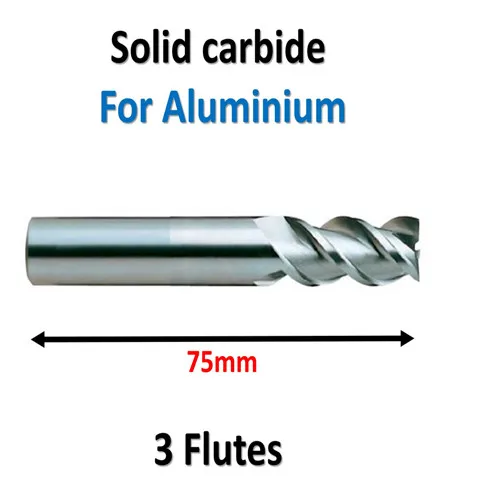 

D9*30*D10*75*3T Solid Carbide, 3 Flutes, Aluminium, Metric, 45HRC, Overall Length 75mm, ALN-JF3F
