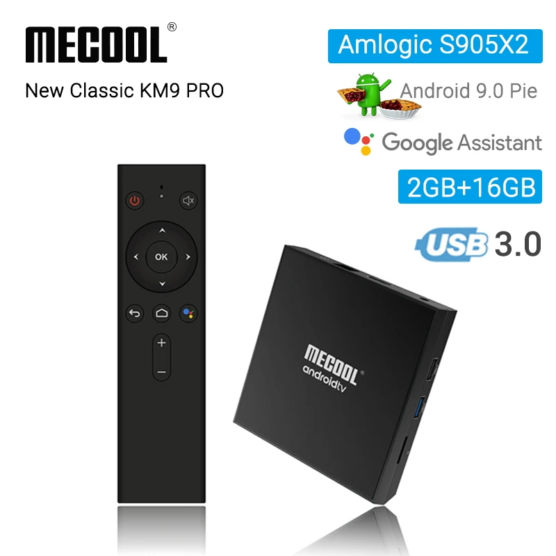 Mecool KM9 Pro Classic Console Android TV Box Amlogic S905X2 9.0 2G 16G 4K HDR Chrome Cast Voice Control Smart Prefix | Электроника