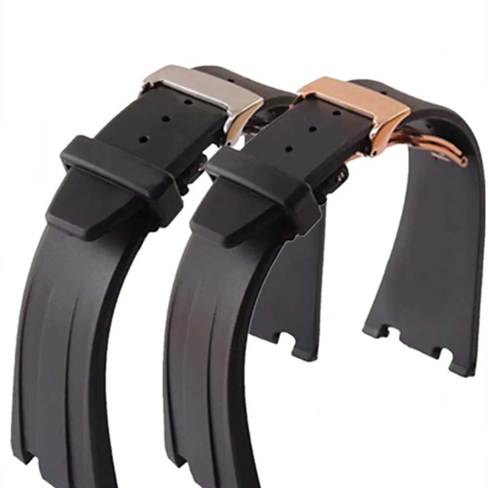 Buy For Audemars 28 mm Black Rubber Silica Gel Watch