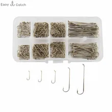 350pcs 79580 High Carbon Steel Fishing Hooks Fishing Accessories Offset Fly Tying Fishhooks Set With Box Size 2# 4# 12# 14# 16#