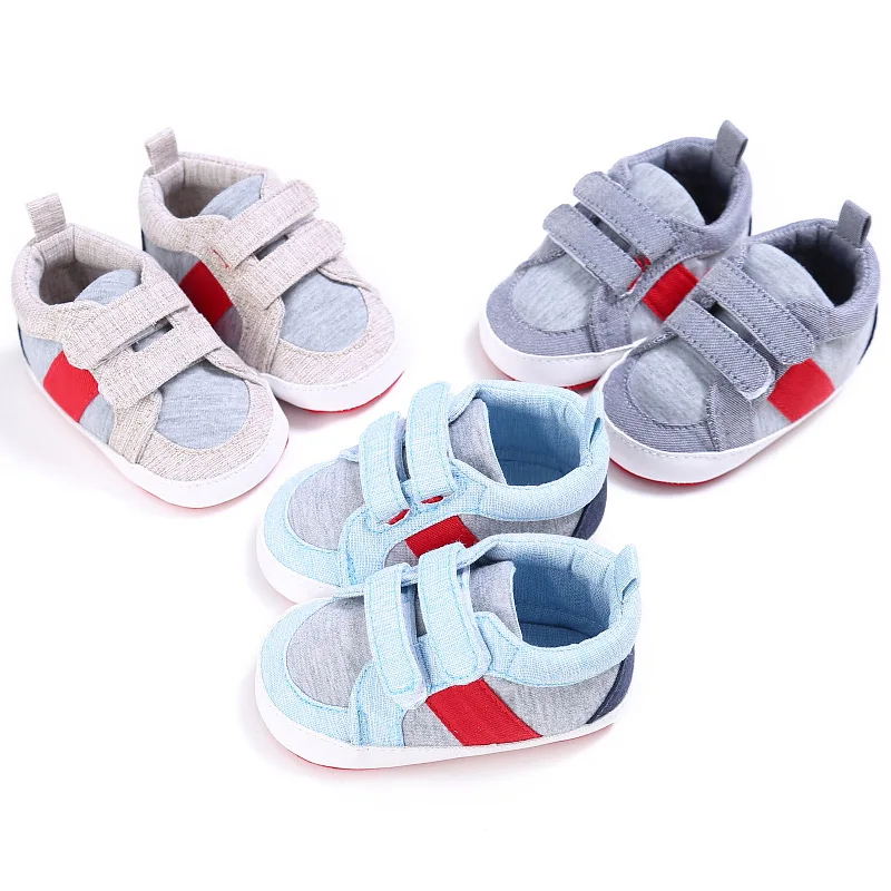 

2019 New Baby Boy Shoes Good Quality stripe New Born Baby Girl Toddler First Walkers For 0-18 Month