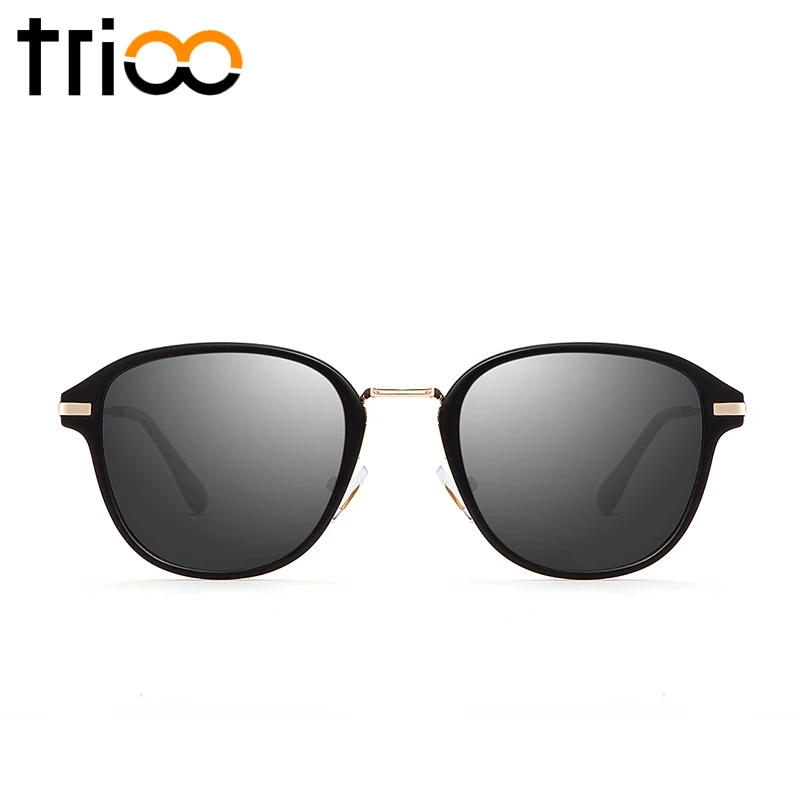 TRIOO Quality Men Sunglasses Oval Fashion Shape Shades Silver Mirror