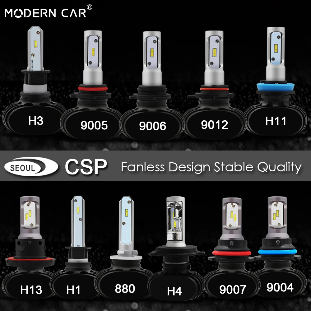 Современный автомобиль Сеульский csp чип фары 55 Вт 6000lm 9005 9006 h4 h7 лампы для фар