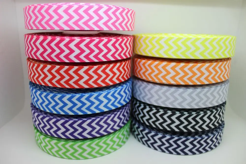 Новое поступление 7/8 ''Бесплатная доставка Шеврон Печать 11 цветов grosgrain лента