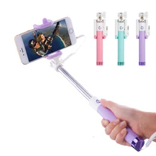 Пало selfie палку универсальный придерживайтесь монопод selfiestick мини selfi stick для мобильного Dust Разъем selfi stick 3.5 аудио интерфейс