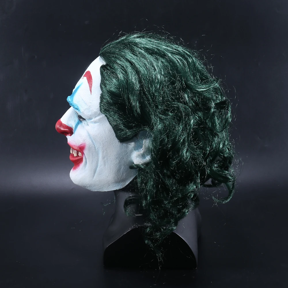Джокер происхождения фильм ужас страшный Клоун Маска с зелеными волосами косплей Хоакин Феникс Артур Флек Хэллоуин Джокер маска