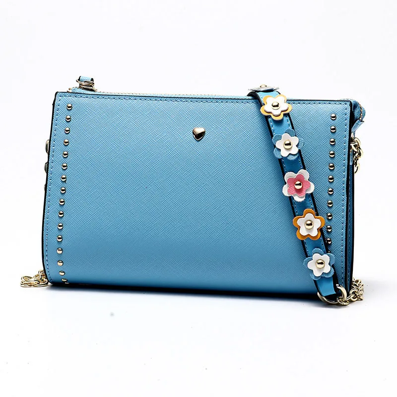 

2019 New Women Messenger Bags Genuine Leather Famous Brands Purse Small Handbags Female Fashion Chain Crossbody Bag Blue Pink