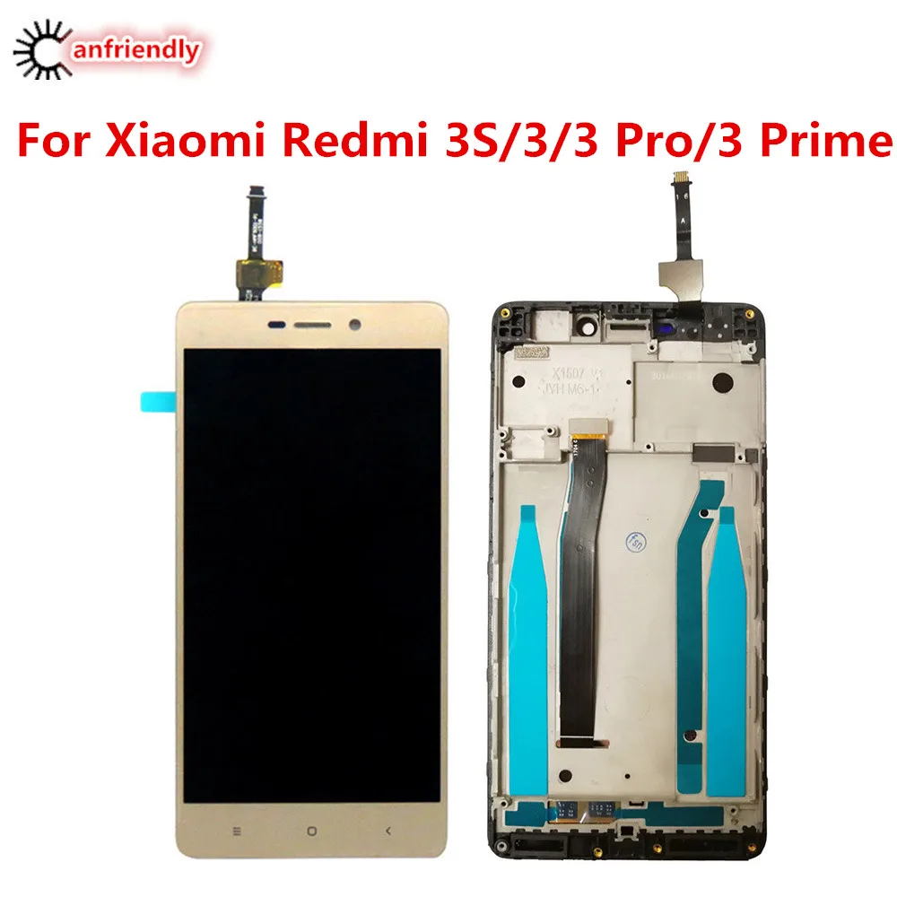 ЖК дисплей и тачскрин с рамкой для Xiaomi Redmi 3 S сменный дигитайзер в сборе телефона