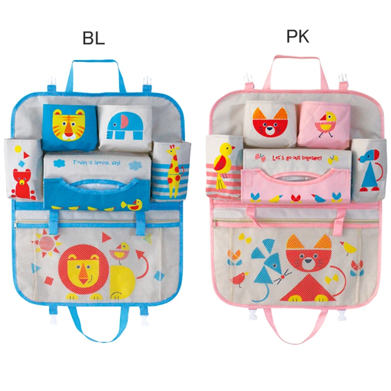 

Car Cooler Bag Seat Organizer Multi Pocket Arrangement Hanging Bag Back Seat Chair Car Styling Seat Cover Cartoon Cute Organiser