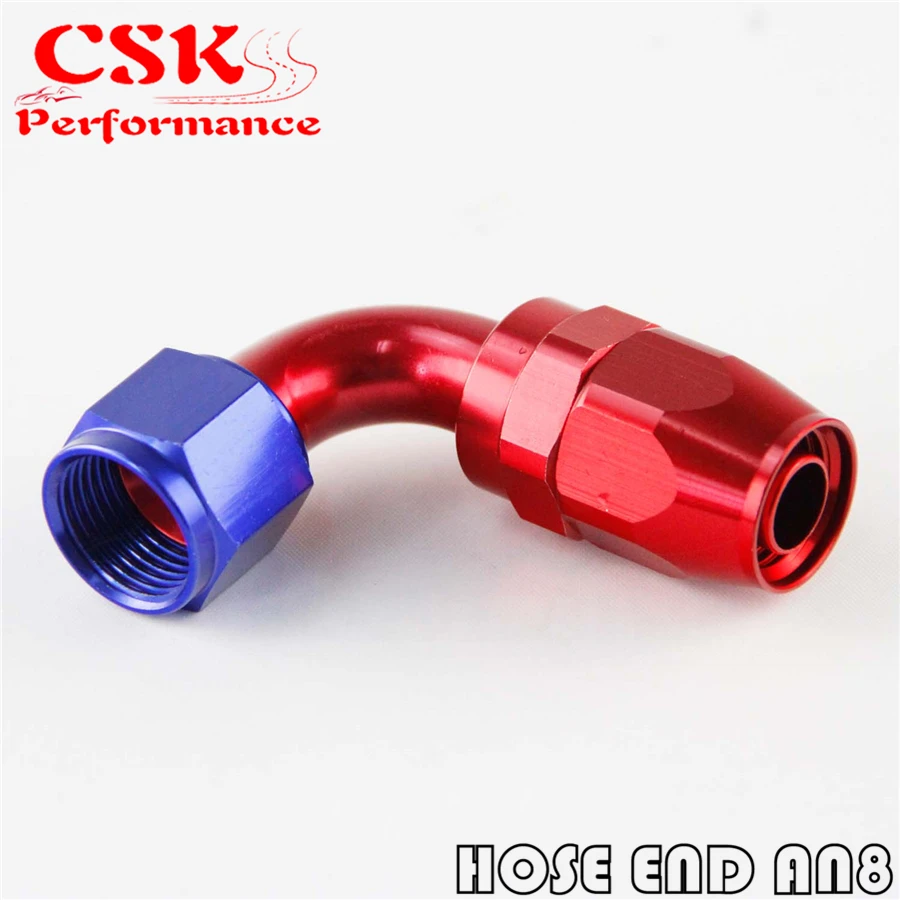 1X Aluminum AN8 90 Degree Swivel Oil Fuel Line Hose End Fitting Adapter