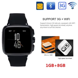 Оригинальный Android часы 1 ГБ + 8 ГБ телефон Z01 сердечного ритма Health Monitor Smartwatch Камера WI-FI gps Поддержка bluetooth sim-карта TF