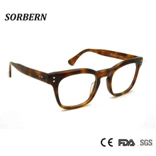 Высокое качество Ретро квадратные очки es оправы для мужчин оправа для глаз ацетатная оптическая оправа мужские брендовые дизайнерские прозрачные линзы стекло