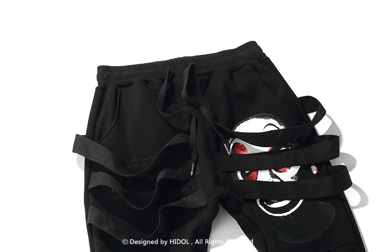 Широкая лента с принтом персонажей бегунов Брюки эластичные тренировочные брюки с завязками Мужская брендовая одежда военная хип хоп Swag Kanye West