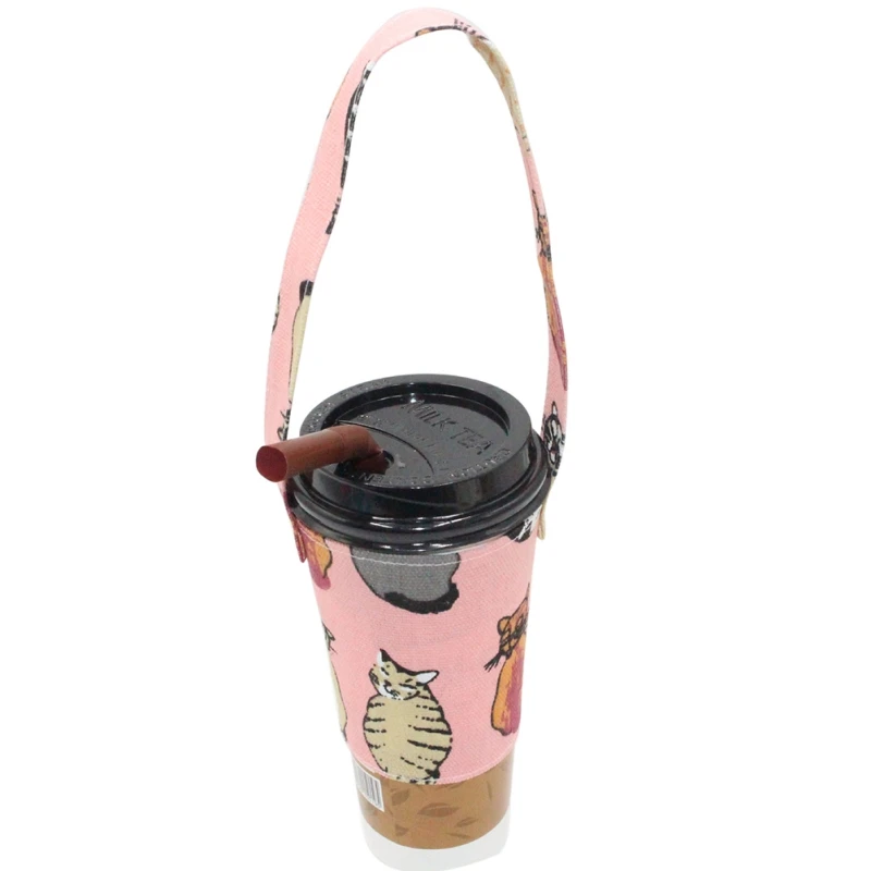 Экологичные безалкогольные напитки сумка мультфильм собака крышка чашки Холст Tote чай кофе ручной коленчатый молоко чай кофе сумка Холщовая Сумка pro - Цвет: C