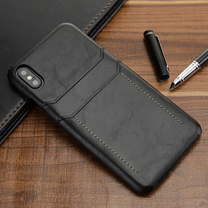 Чехол из искусственной кожи для iPhone 8 7 6 6s plus XS задняя крышка держатель карт