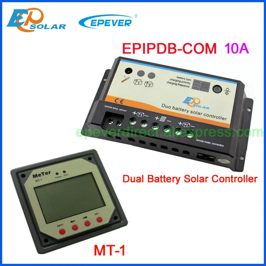 

EPIP-COM New arrival solar controller free shipping 10A 10amps Dual battery charging work 12V 24V automatic work with MT-1