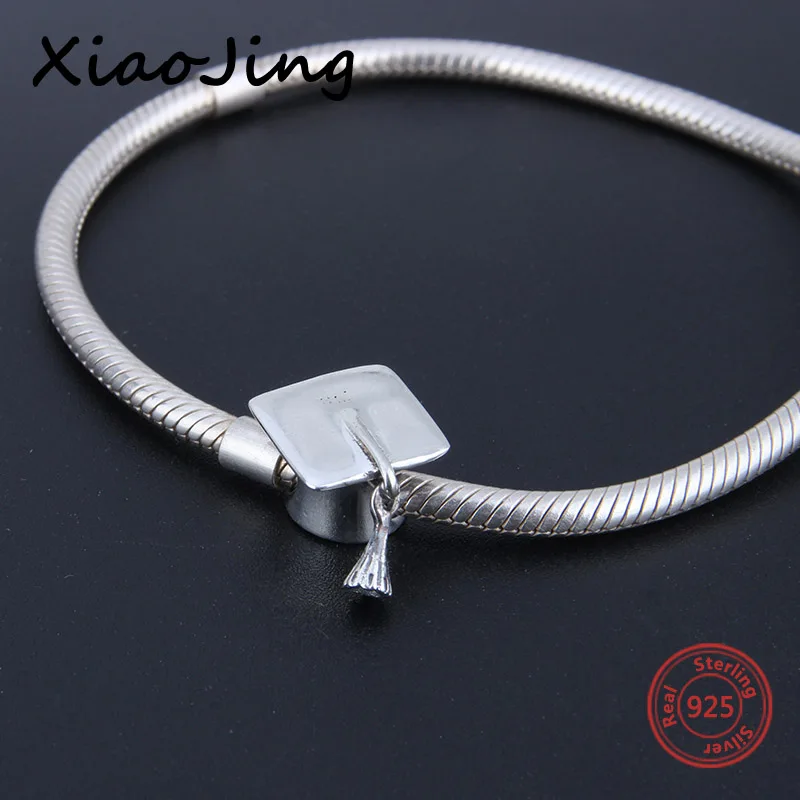 Fit pandora bracelet charms silver 925 original scholar Cap Shape Charms beads The graduation season Gift beads jewelry making