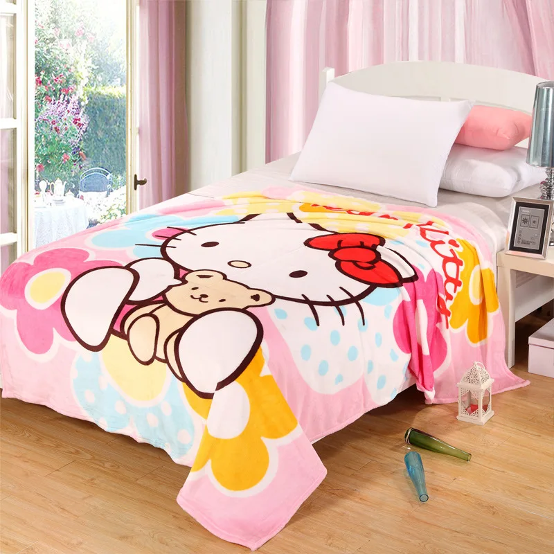 Hello Kitty Blanket for Adult/Kids Plush Fleece Bed Blankets Cartoon