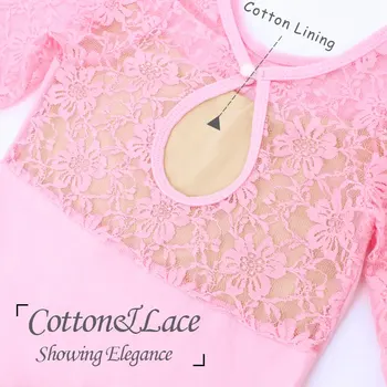 Girls Ballet Dress Gymnastic Leotards Lace Skirted Leotards Long Sleeve Kids Toddler Gymnastic Swimsuit For Dancing 6
