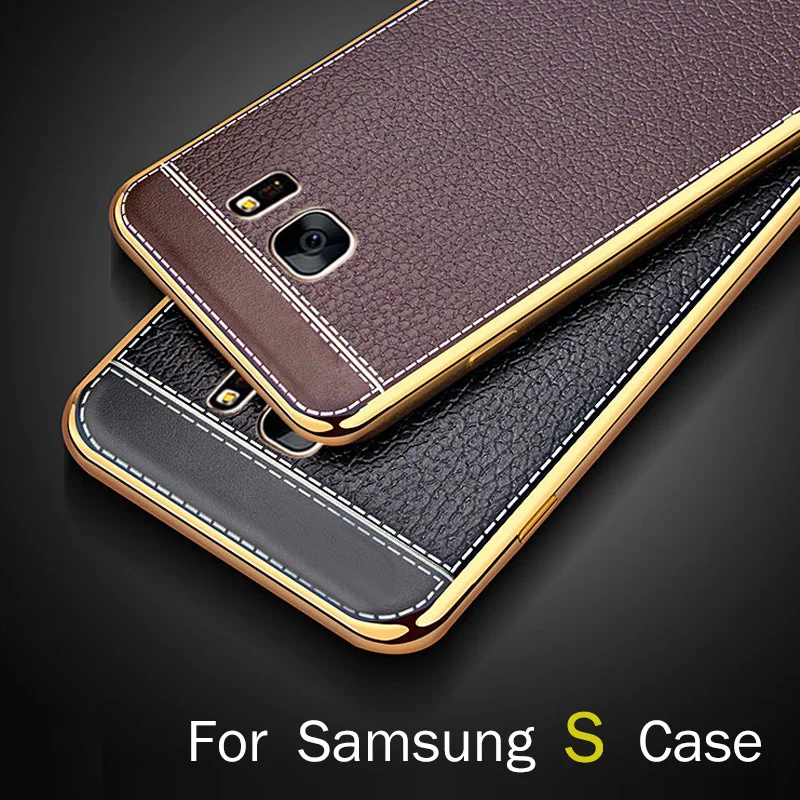 Чехол для samsung Galaxy S6 S7 edge S8 S9 Plus силикагель покрытие TPU чехол s аксессуары кожаный