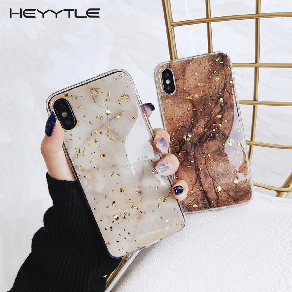 Fashion Gold Foil Bling Phone Cases For iPhone X XS Max XR Soft Silicon Cover 7 8 6 6s Plus Glitter Case Coque Fundas |
