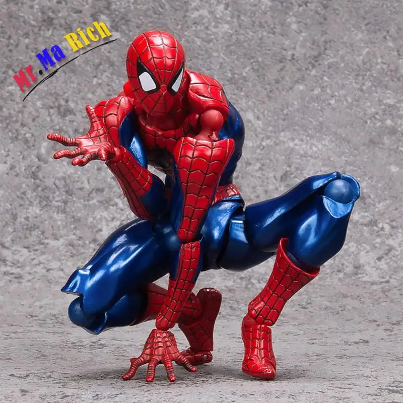 

Superheroes Avengers Marvels Amazing Spiderman Revoltech Spider Man Pvc Action Figure Kids Toys Brinquedos 16cm