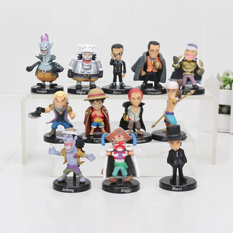 

12 In 1 anime one piece figure luffy nami Pirate Sailing King Q Version Of Hand-Made Doll Decorationction Cool figure toys