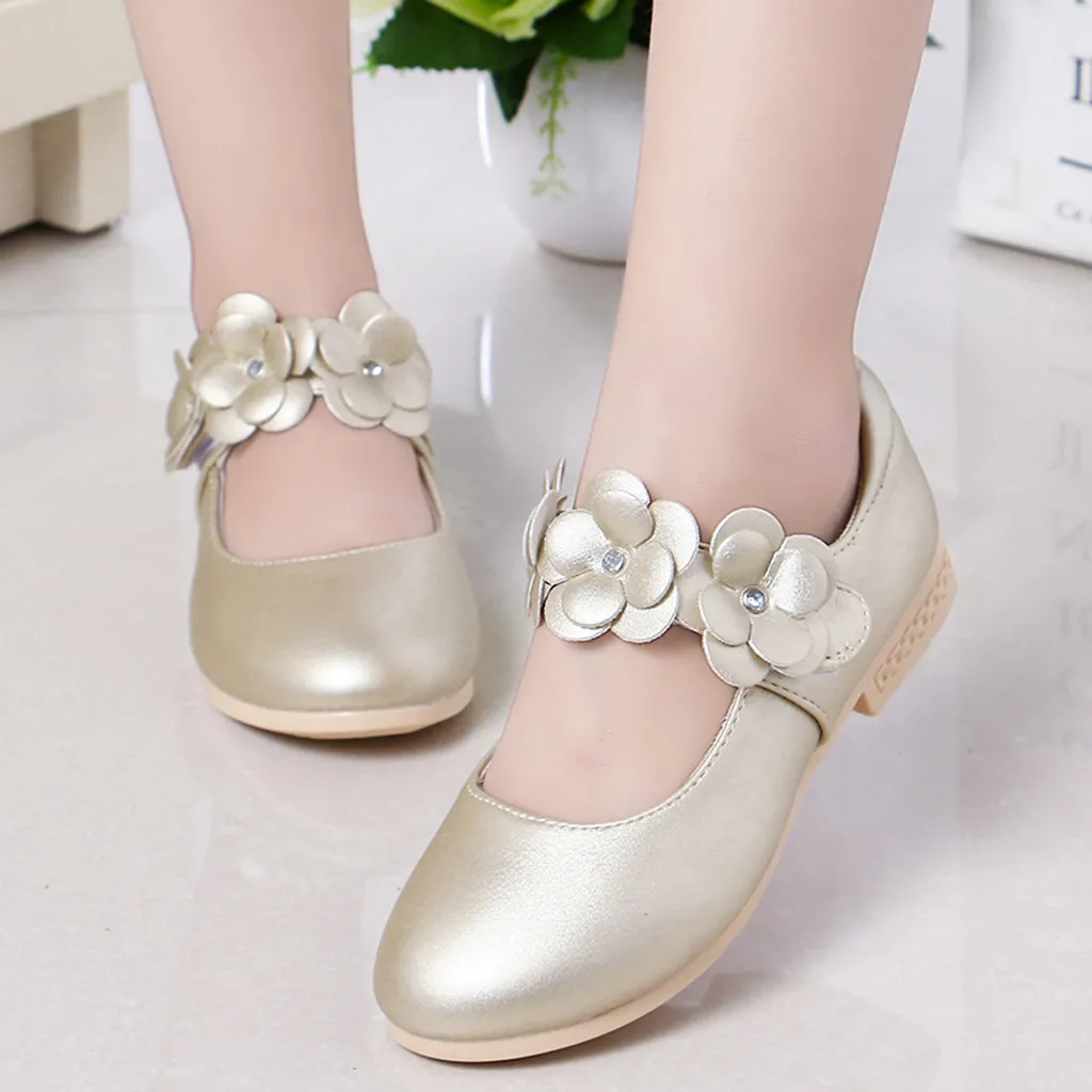 

Hot Spring Autumn Fashion Children Kids girl Shoes Leather Flowers Kids Baby Girls Soft Princess Single Flat Shoes #XTN