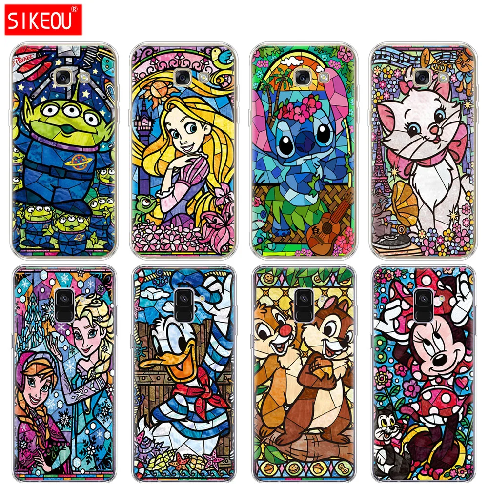 

Silicone phone case cover for Samsung Galaxy A6 A8 2018 A3 A310 A5 A510 A7 2016 2017 case Stitch Minnie Mary Anna and aisha