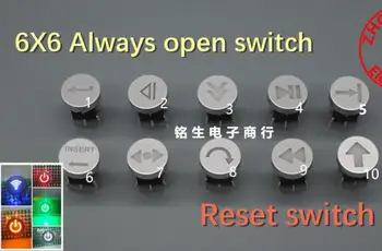 

(cap+ switch)=1pcs Always open 6X6 6*6 Reset switch with light touch with LED arrow touch button switch with lamp
