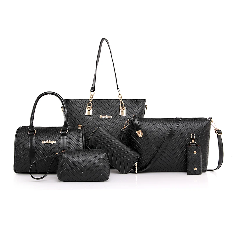 جديد العلامة التجارية الفاخرة سيدة يد 6 قطعة/المجموعة مركب أكياس مجموعة النساء الكتف Crossbody حقيبة الإناث محفظة مخلب محفظة