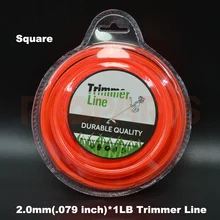 2.0mm 0.08″ X 1LB Square Brush Cutter Strimmer Trimmer Nylon Line Wire
