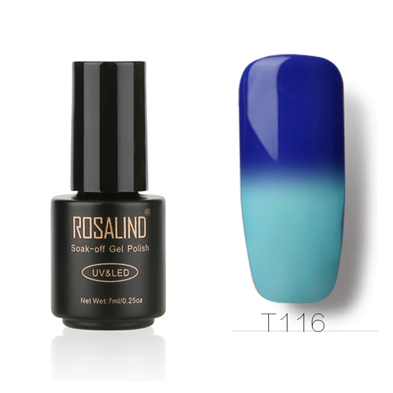 Rosalind лак для ногтей, меняющий температуру, 7 мл, необходимое базовое верхнее покрытие, Гель-лак для ногтей, стойкий лак для ногтей, УФ светодиодный клей для ногтей - Цвет: RAT116