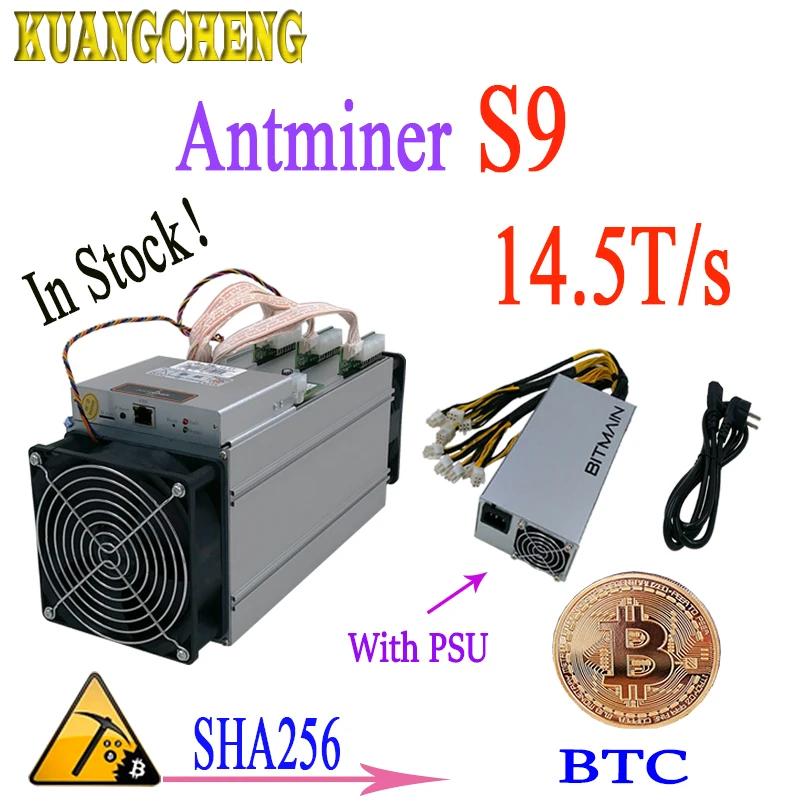 

Antminer S9 14.5T ASIC Bitcoin miner mining BTC BCH miner Better Than Antminer S9 S9i 13T 13.5T T9+ V9 WhatsMiner M3 With PSU