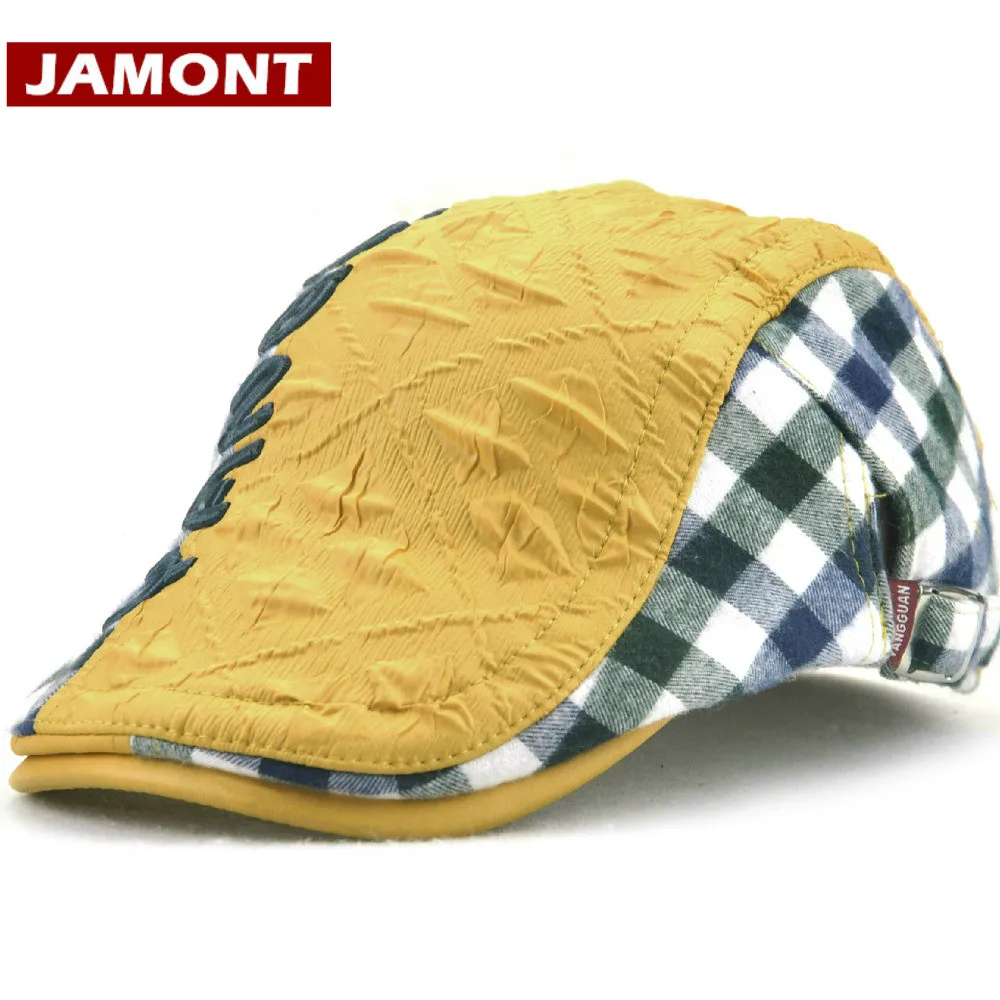

[JAMONT] New Boy Girl Cap Autumn Kids Hat Beret Letter Plaid Children Hats Casual Visors Casquette Gorras