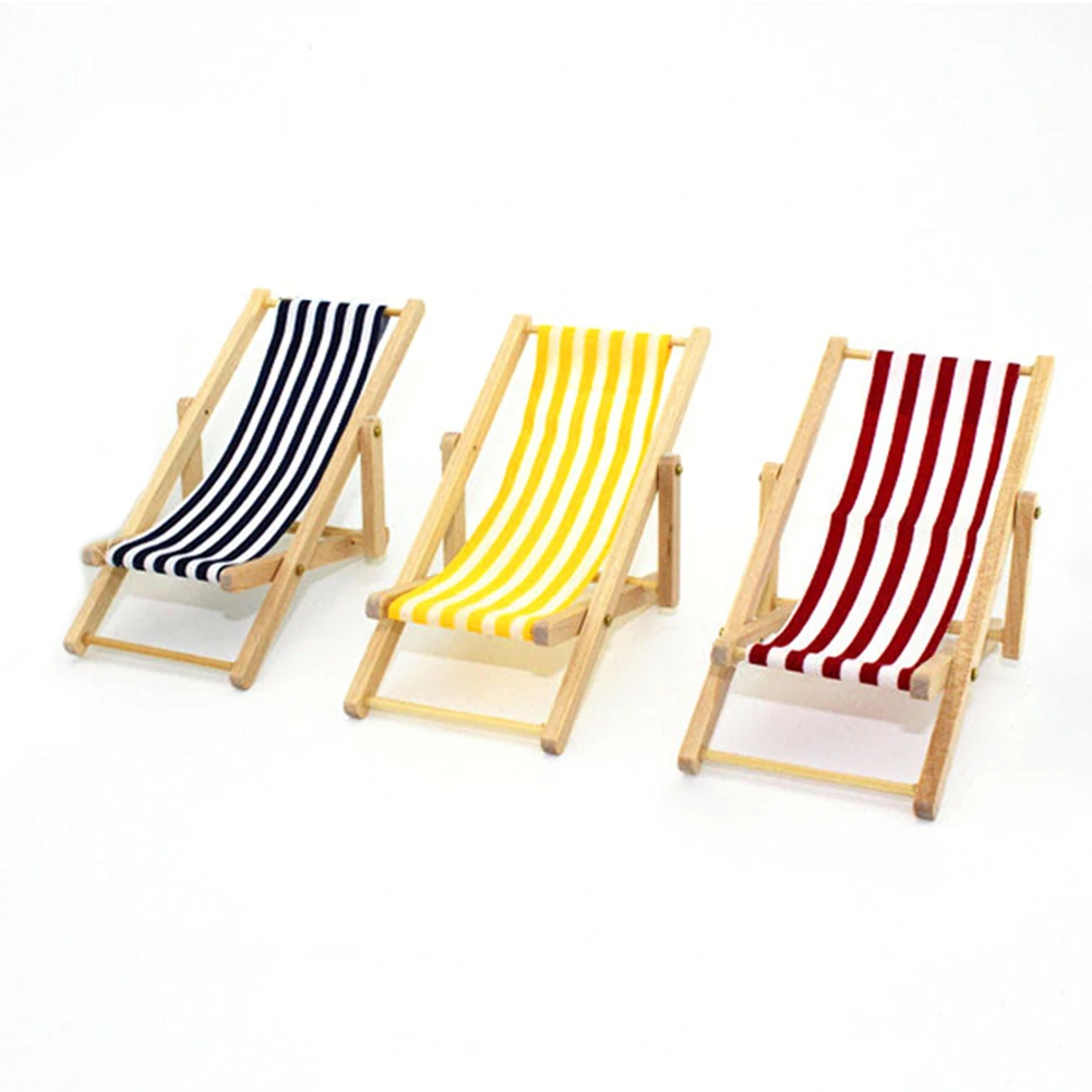 

Stripes Mini Lounge Sand Chair Scene Model Doll House Accessories Miniature Toys