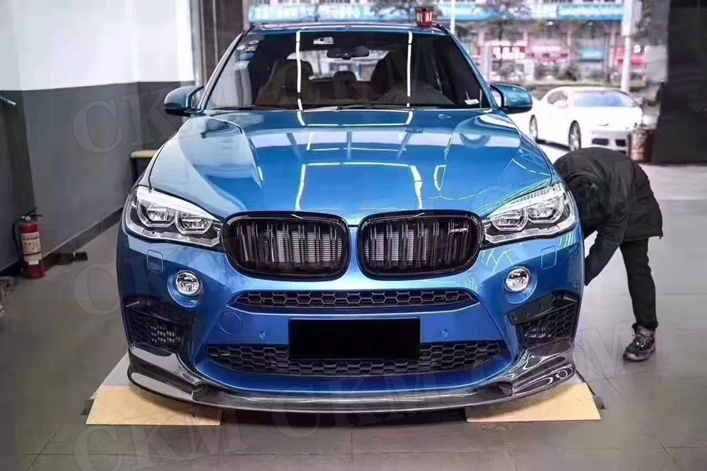 3D Стиль углеродного волокна передний спойлер сплиттер для BMW X5M X6M F85 F86 FRP автомобиль передний бампер