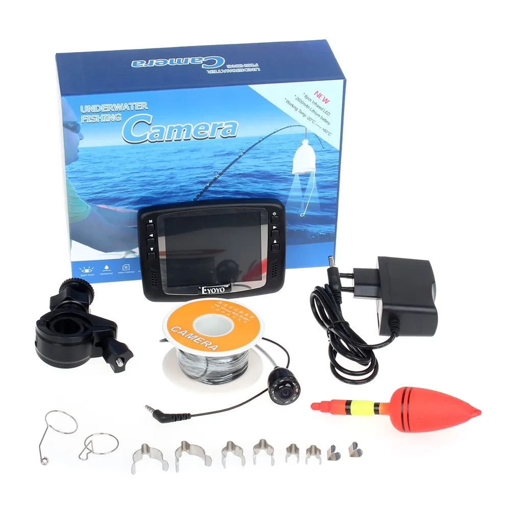 Eyoyo 1000TVL подводный лед видео рыболовная камера рыболокатор 15 м кабель 3,5 ''цветной ЖК-монитор
