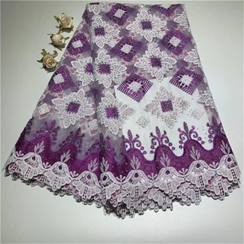 

5Yard Leaf Pattern High Quality Nigerian Wedding African Lace Fabrics Most Popular Guipure Cord Lace Fabric For Party Dresses