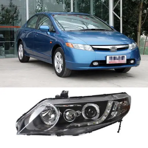 

Trans-Dynamic Look Angel Eye LED DRL Bi-Xenon Headlight for Honda Civic 06-2010