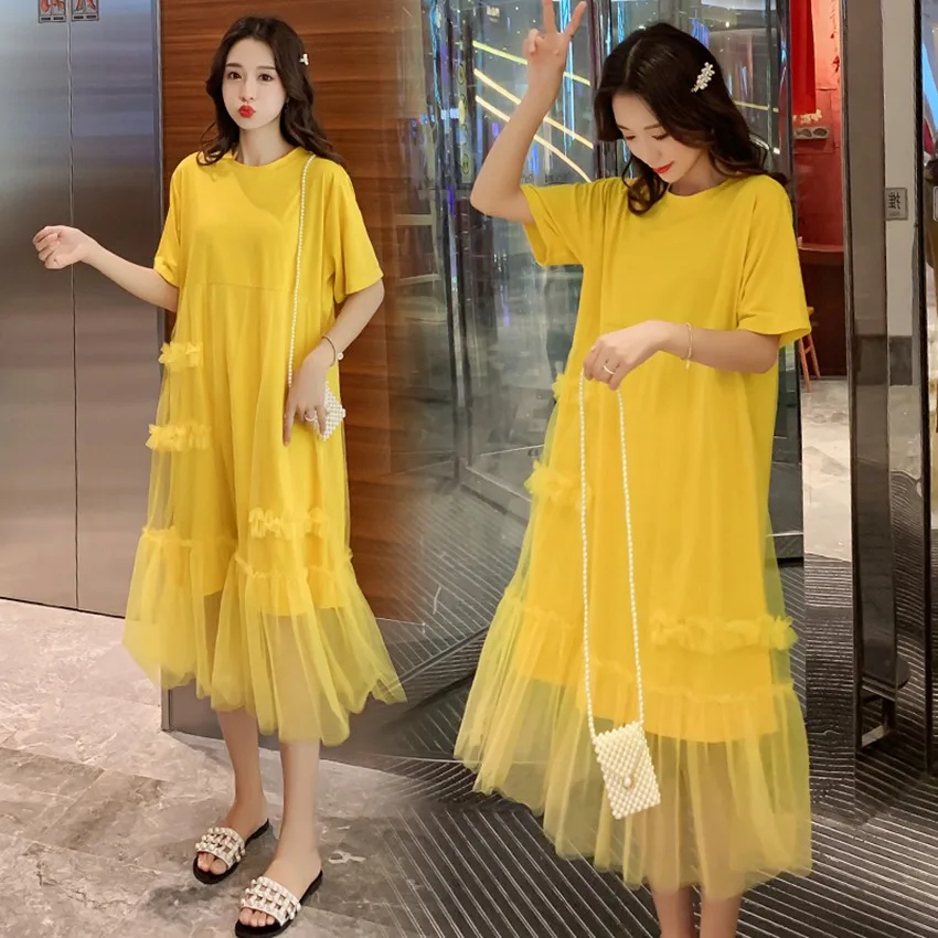 yellow lace maternity dress