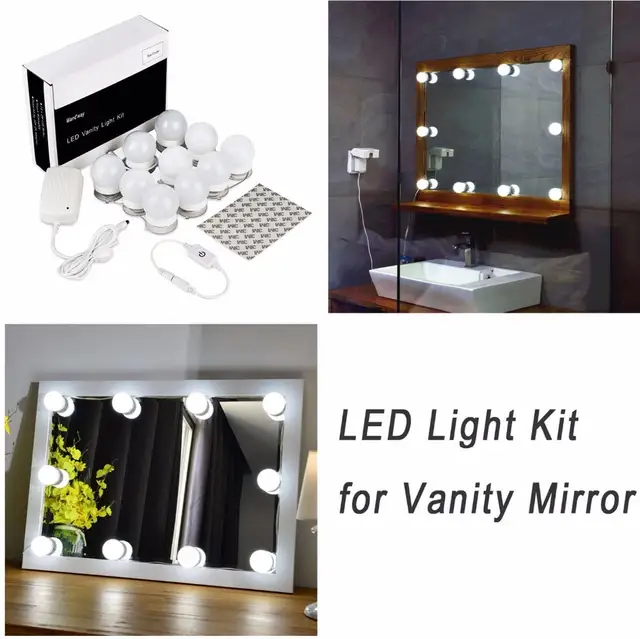 Hollywood Led Vanity Mirror Lights Kit For Makeup Dressing Table Set Plug In Lighting Fixture Strip With Dimmer And Supply Hollywood Led Vanity Mirror Lights Kit For Makeup Dressing Table Set Plug In Lighting Fixture Strip With Dimmer And Supply
