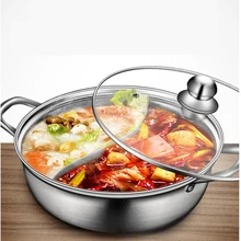 Горячая кастрюля из нержавеющей стали, три разделенные кухонные принадлежности, Индукционная маленькая овчина, кастрюля сотейник, управляемый совместимыми инструментами для приготовления пищи, зимние Вечерние