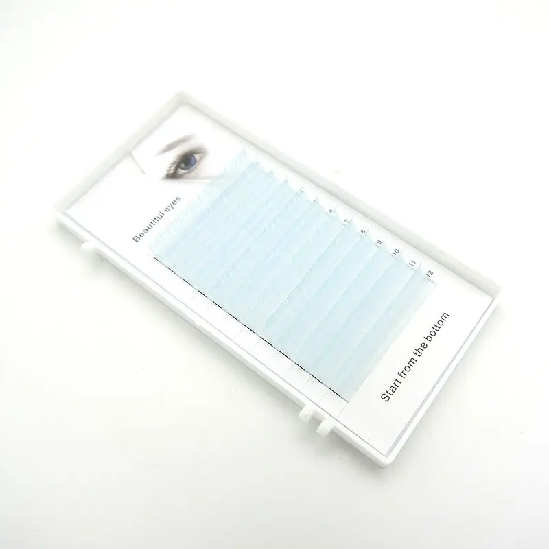 

HBZGTLAD New C/D curl 0.07/0.1mm false lashes Light blue color eyelash individual colored lashes Faux volume eyelash extensions