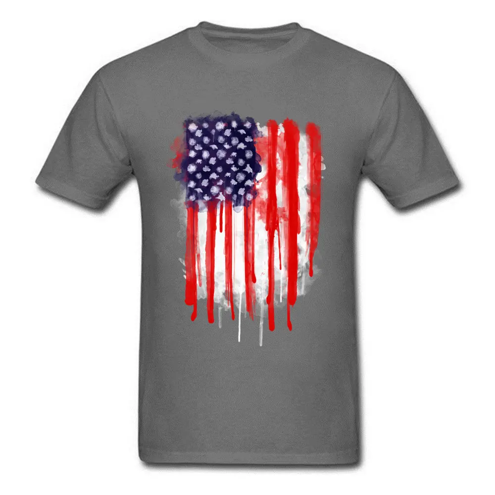 cosie Tops Shirts Summer/Autumn 2018 Newest Round Collar 100% Cotton Clothing Shirt Men Top T-shirts American Spatter Flag American Spatter Flag carbon