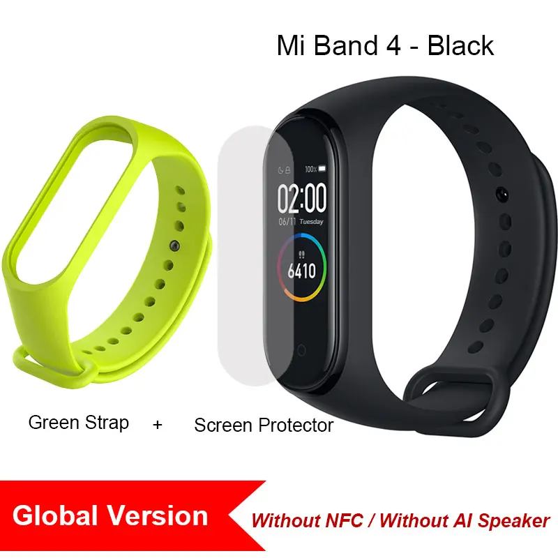 green strap film GL Xiaomi Mi Band 4 Смарт-браслет Фитнес-сердечный ритм 135 мАч Цветной экран Bluetooth 5.0 Водонепроницаемый смарт-браслет Смарт-часы - Цвет: green strap film GL
