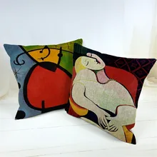 Retro Linen Cheap Cushion Cover Picasso Dream Decorative Sofa Cheap Almofadas Cojines Pillow case Retro Linen Cheap Cushion Cover Picasso Dream Decorative Sofa Cheap Almofadas Cojines Pillow case