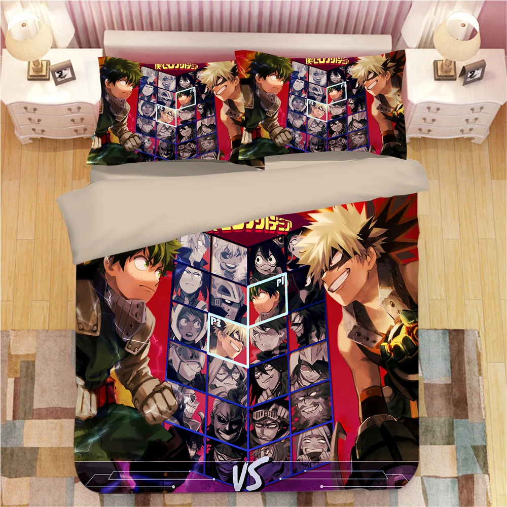 Anime Duvet Cover Set Boku No Hero Academia Printed with Pillow Cases and Duvet Cover Cartoon 3D Bedding Set Dropshipping Anime Duvet Cover Set Boku No Hero Academia Printed with Pillow Cases and Duvet Cover Cartoon 3D Bedding Set Dropshipping