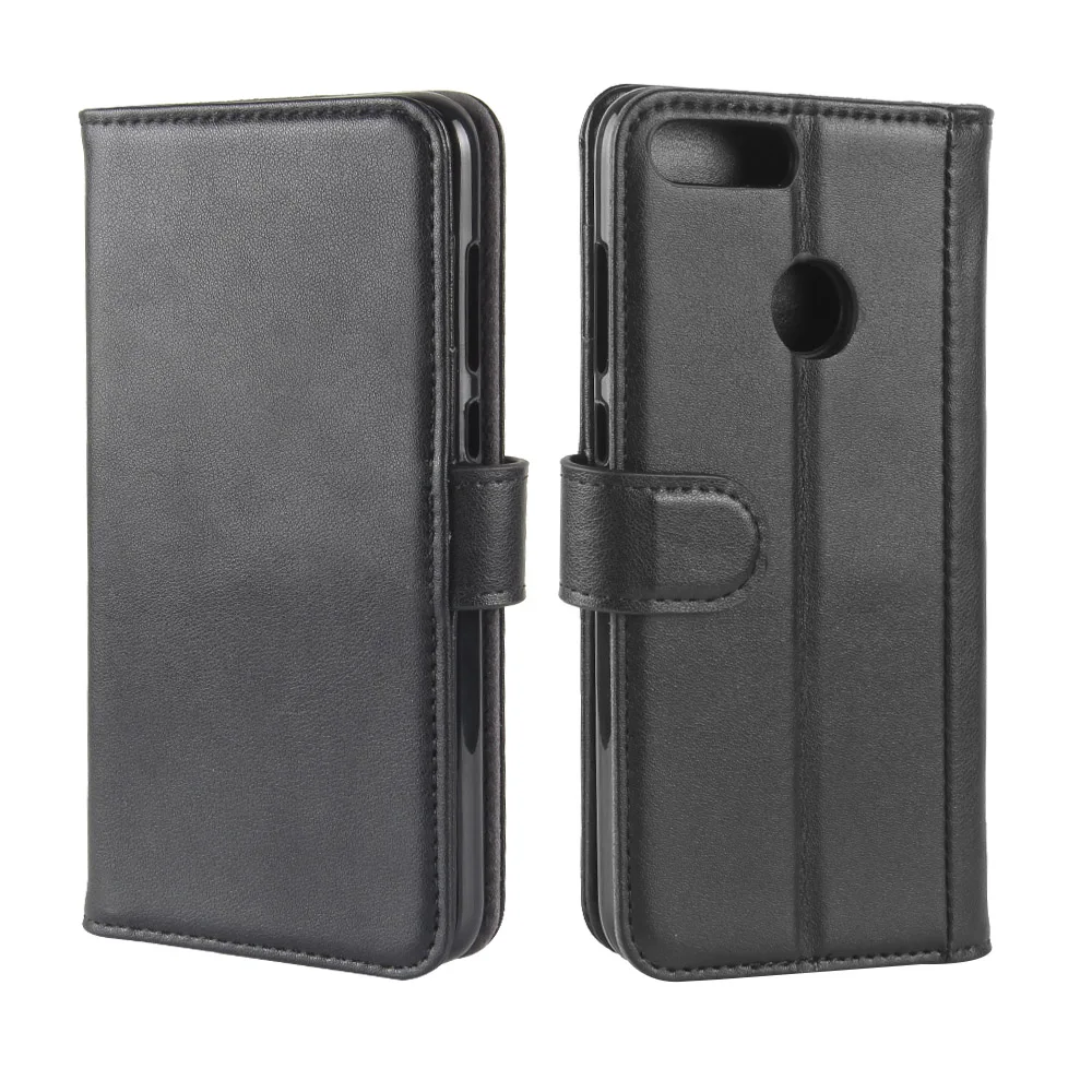 Чехол-Кошелек для huawei P Smart Case для huawei P Smart Cover Роскошный чехол-книжка из натуральной кожи силиконовый Жесткий Чехол