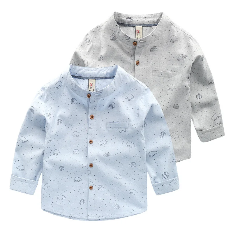 

Boy stand-up long-sleeved shirt 2018 spring Korean version of the new Children's shirt children's baby shirt